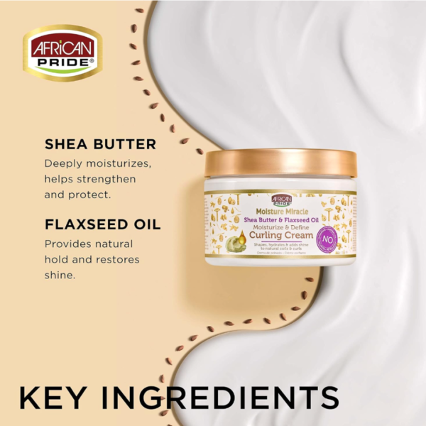 African Pride Moisture Miracle Shea Butter & Flaxseed Oil Curling Cream – Image 4