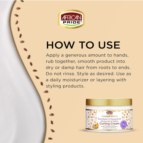 African Pride Moisture Miracle Shea Butter & Flaxseed Oil Curling Cream – Image 3