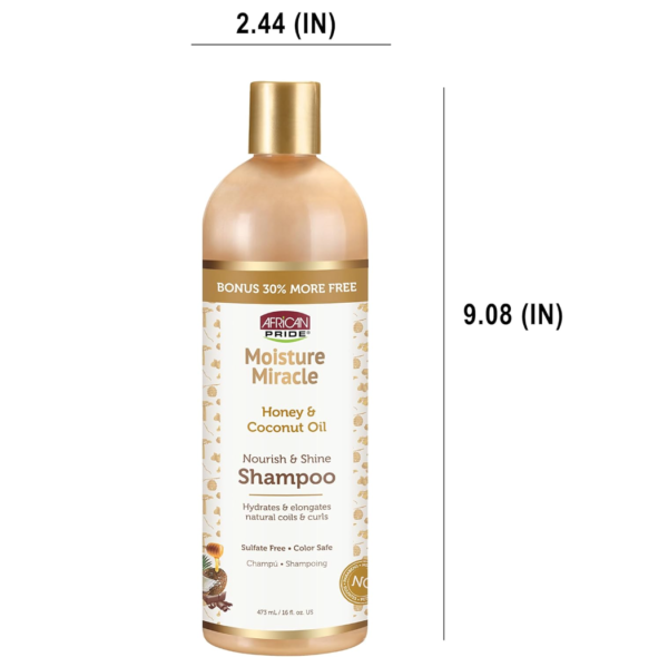 African Pride Moisture Miracle Honey & Coconut Oil Shampoo 16oz – Image 5