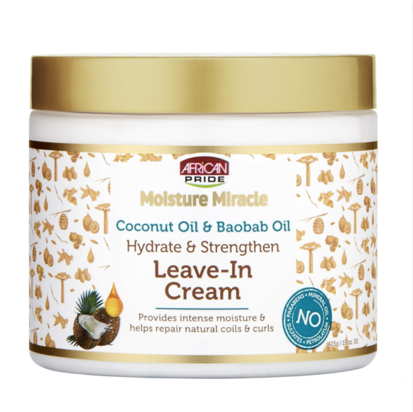 AFRICAN PRIDE Moisture Miracle Coconut & Baobab Oil Leave In Cream (15oz)