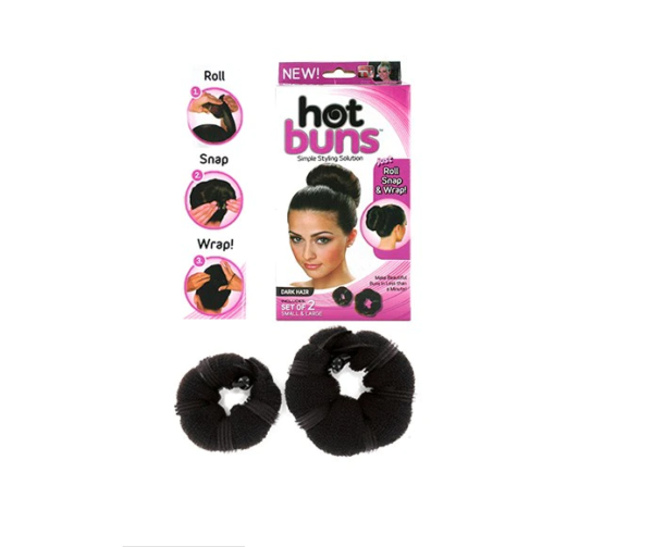 Hot Buns Style Builder(Black, Dark Hair) (2pc/bx)