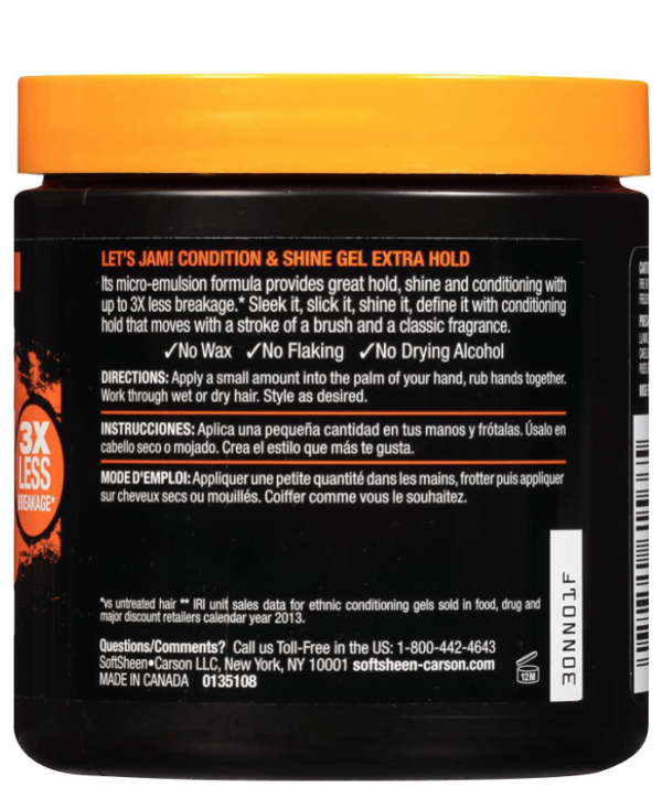 SOFT SHEEN CARSON Let's Jam Shining and Conditioning Gel, Extra Hold – Image 2