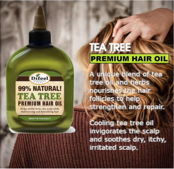 Difeel Premium Natural Hair Oil - Tea Tree Oil for Dry Scalp 7.1 Ounce – Image 3