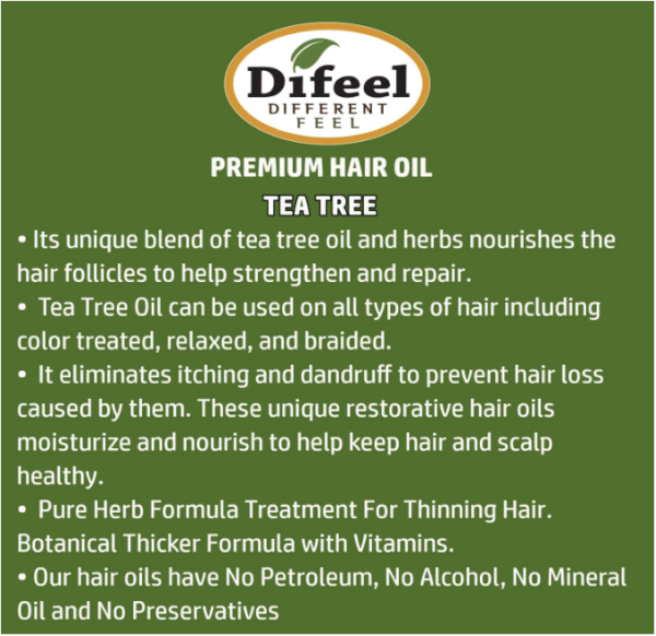 Difeel Premium Natural Hair Oil - Tea Tree Oil for Dry Scalp 7.1 Ounce – Image 4