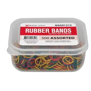 Magic Gold Rubber Bands 500 Pcs Jar