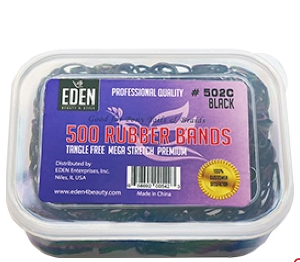 EDEN 500 Rubber Bands -Black -500pcs/Jar #502C